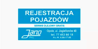 rejestracja pojazdów jano